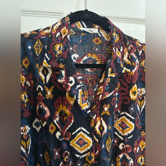 BeachLunchLounge Collection Women’s button-down short sleeve blouse size Large - Picture 3 of 8